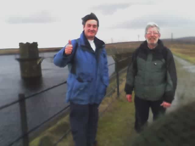 At Warland reservoir very windy Brian and roy-20-jan-2006