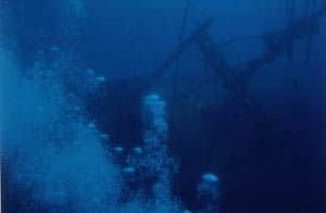 Underwater ship wreck Pto carmen Lanzarote july 2002