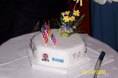 Nigels 70th birthday cake 13 apr 2006