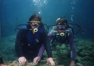 Lorna Roy scuba diving in greece july 2001